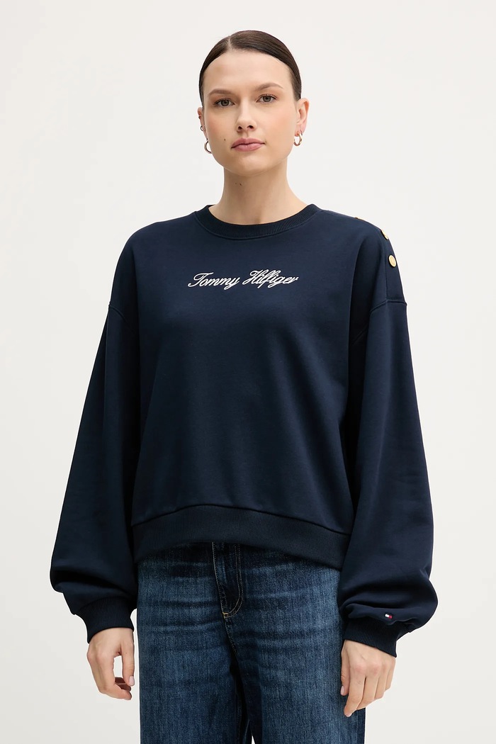 Bavlnená mikina Tommy Hilfiger bavlna tmavomodrá WW0WW48783