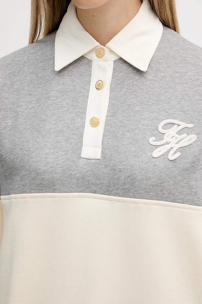 Μπλούζα Tommy Hilfiger WW0WW48785 γκρί