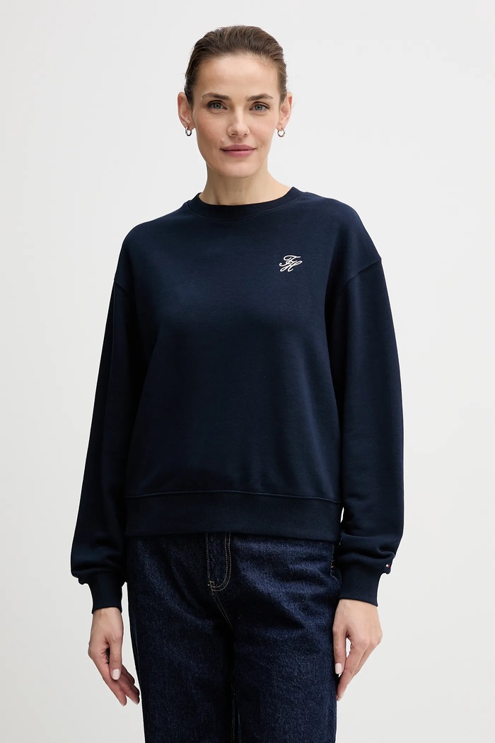 Tommy Hilfiger bluză imprimeu bleumarin WW0WW49418