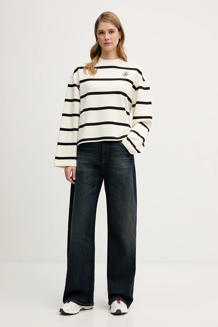 Μακρυμάνικο Tommy Hilfiger WW0WW48431 μπεζ SS26