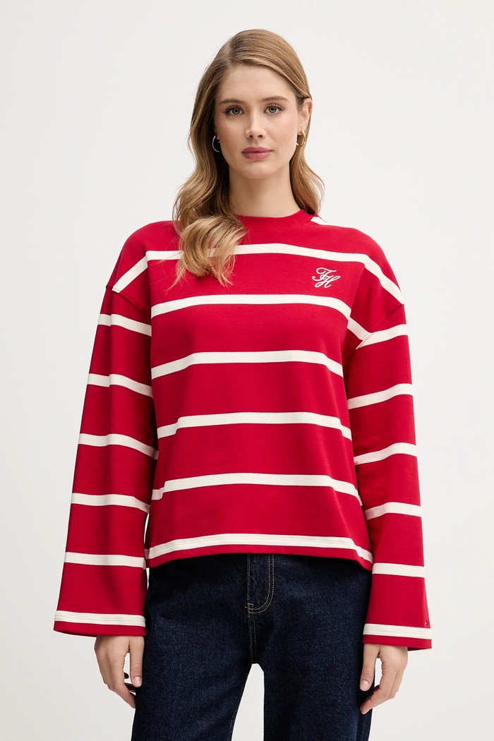 Μακρυμάνικο Tommy Hilfiger εμπριμέ κόκκινο WW0WW48431