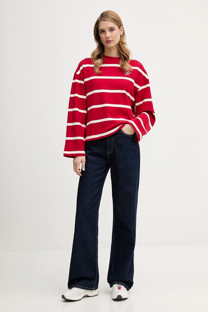Μακρυμάνικο Tommy Hilfiger WW0WW48431 κόκκινο SS26