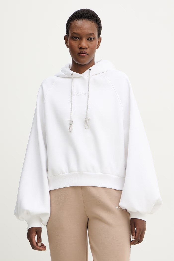 Guess bluza KRYSTAL z kapturem biały W6RQ11.KB681