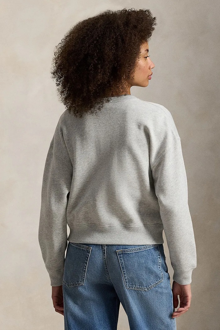 Polo Ralph Lauren hanorac cu fermoar pentru femei cu bumbac 211A96268 gri SS26