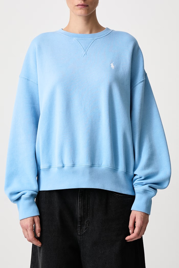Bluza oversize damska Polo Ralph Lauren niebieski 211A98189