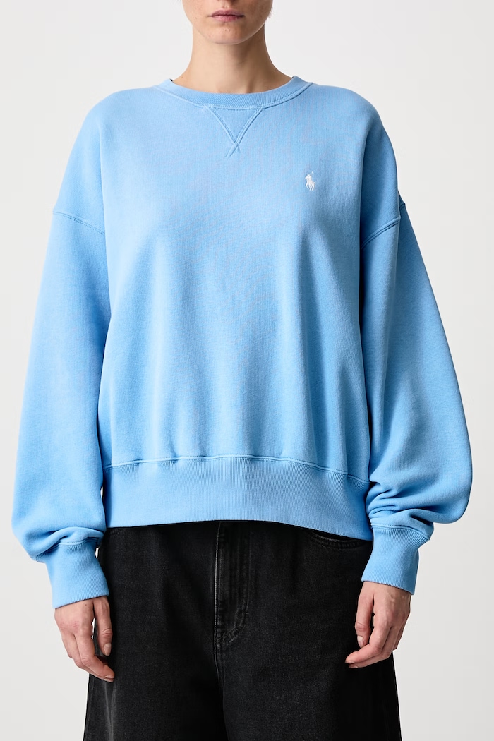 Oversize mikina dámska Polo Ralph Lauren modrá 211A98189