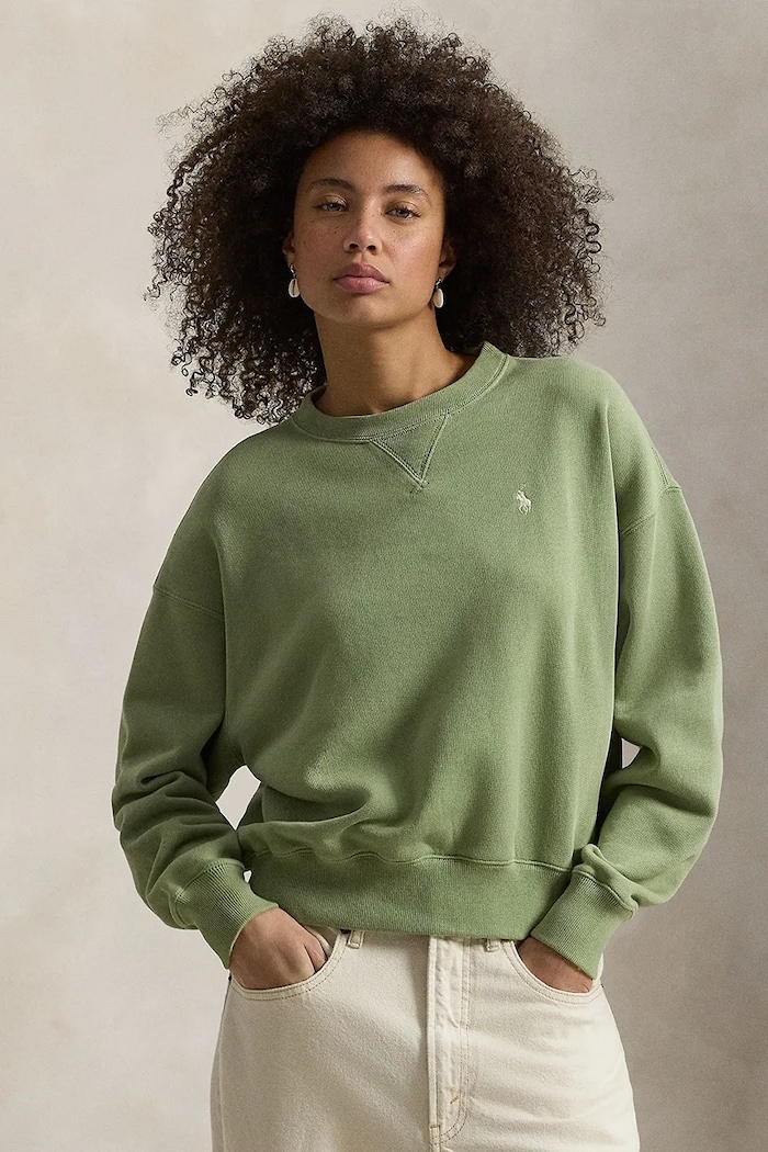 Polo Ralph Lauren кофта оверсайз жіноча без капюшона зелений 211A98189