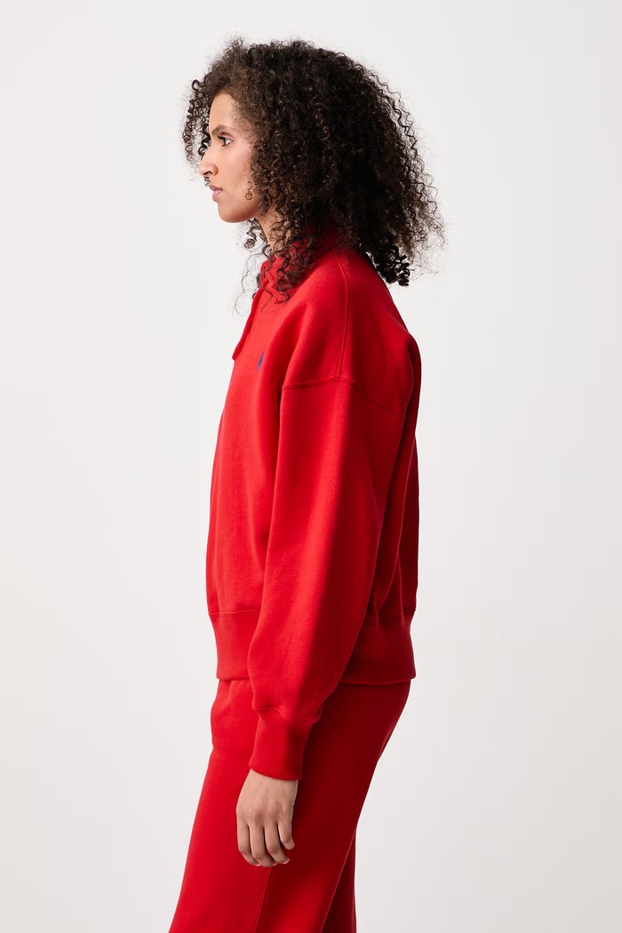 Mikina dámska s bavlnou Polo Ralph Lauren 211B18685 červená