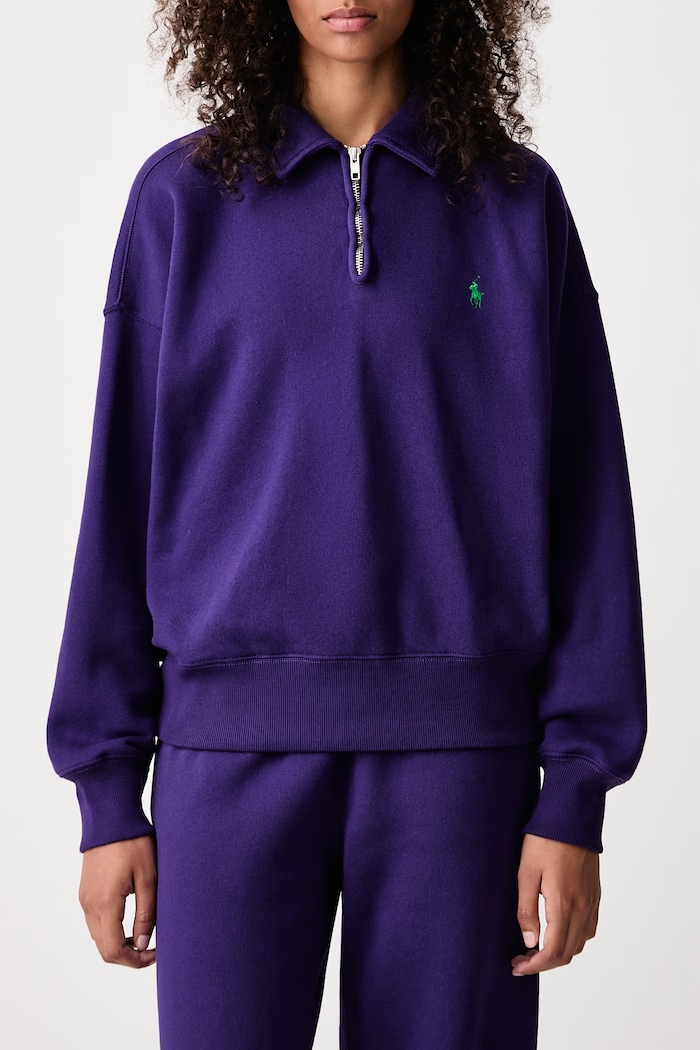 Mikina dámska s bavlnou Polo Ralph Lauren fialová 211B18685