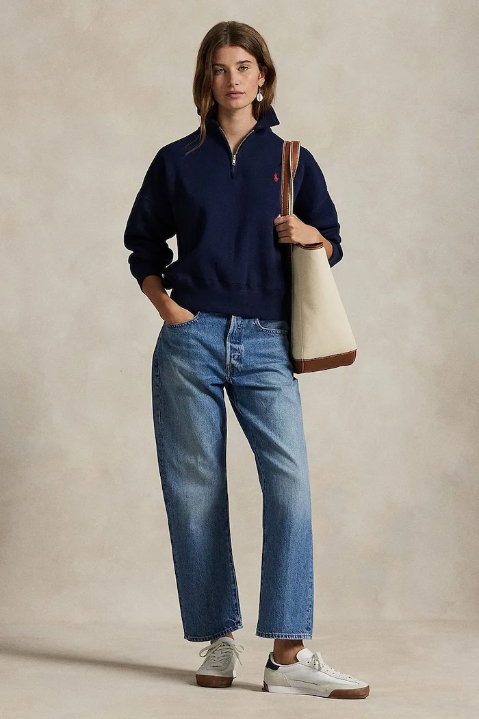 Odzież Polo Ralph Lauren bluza z bawełną damska 211B18685 granatowy