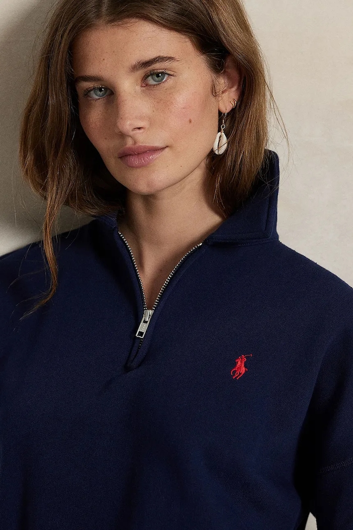 Polo Ralph Lauren bluza z bawełną damska granatowy 211B18685