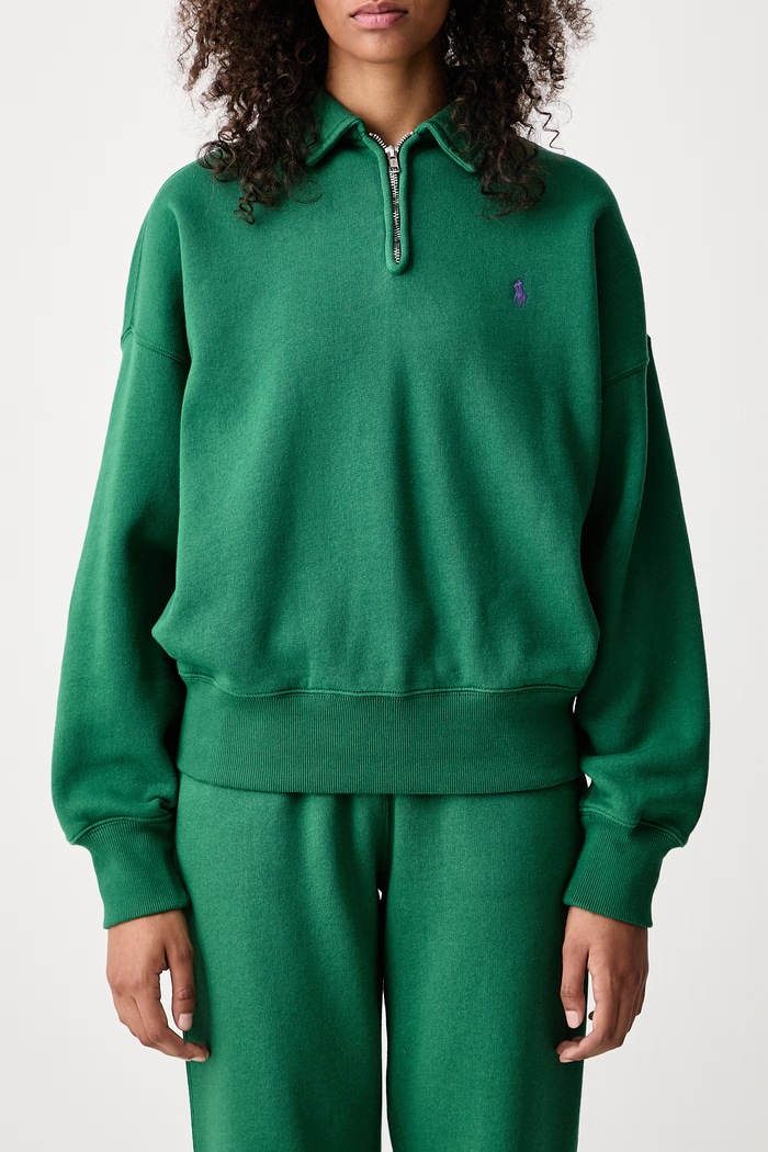 Mikina dámska s bavlnou Polo Ralph Lauren zelená 211B18685