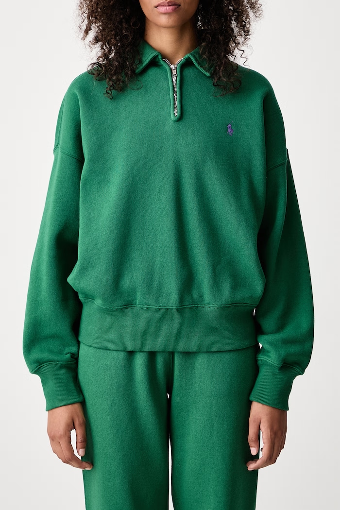 Mikina dámska s bavlnou Polo Ralph Lauren zelená 211B18685