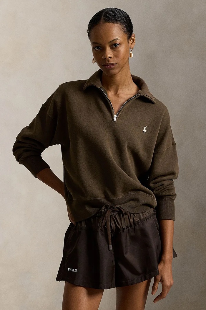 Μπλούζα Polo Ralph Lauren απλικέ καφέ 211B18685