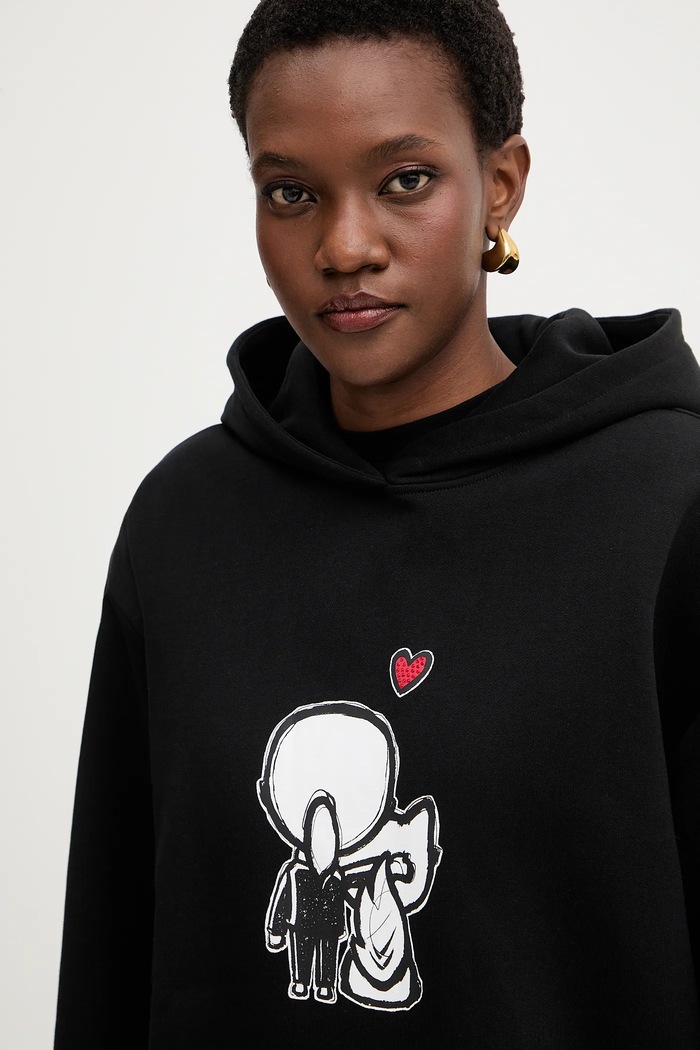 Karl Lagerfeld bluza bawełniana IKON czarny B1W20030