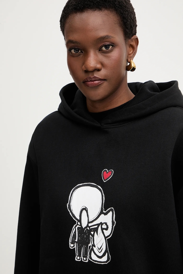 Karl Lagerfeld bluza bawełniana IKON czarny B1W20030