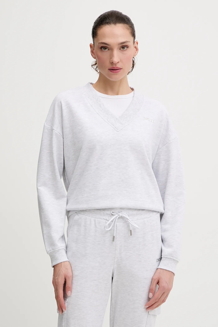 Mikina Dkny bez kapuce šedá DP6T1644