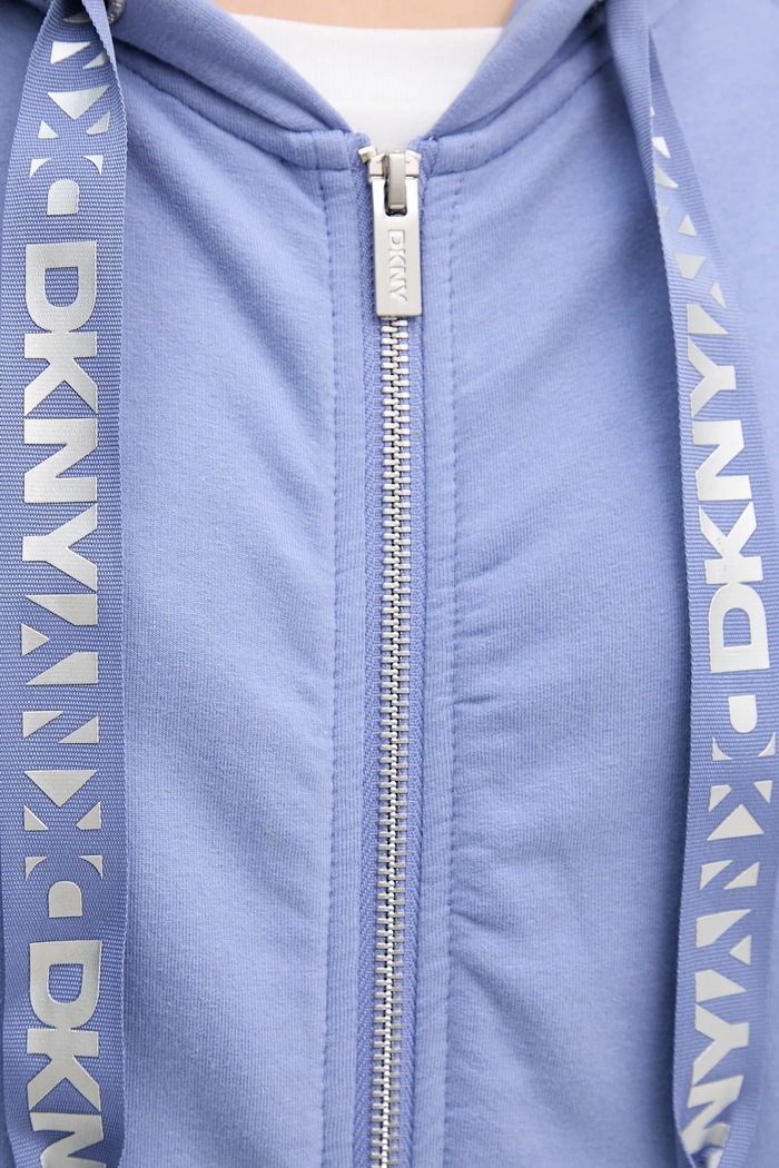 DKNY bluza rozpinana z kapturem damska bawełniana DP6J9510 niebieski