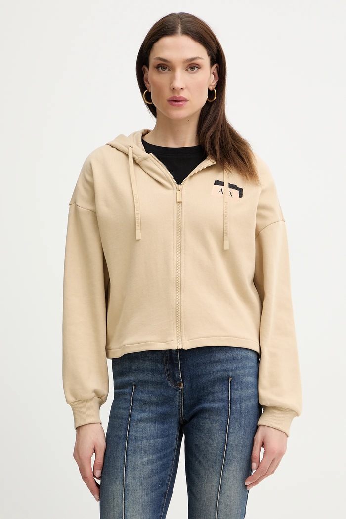 Dukserica Armani Exchange s kapuljačom bež XW001800.AF24312