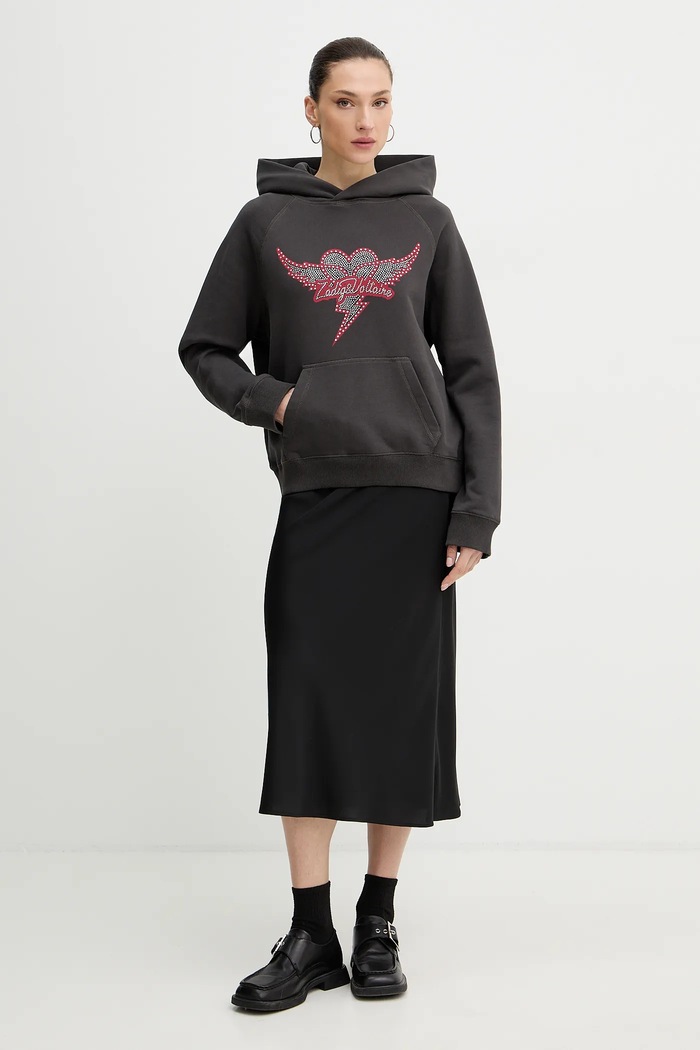 ZADIG&VOLTAIRE bluza bawełniana JWSS01688 szary SS26