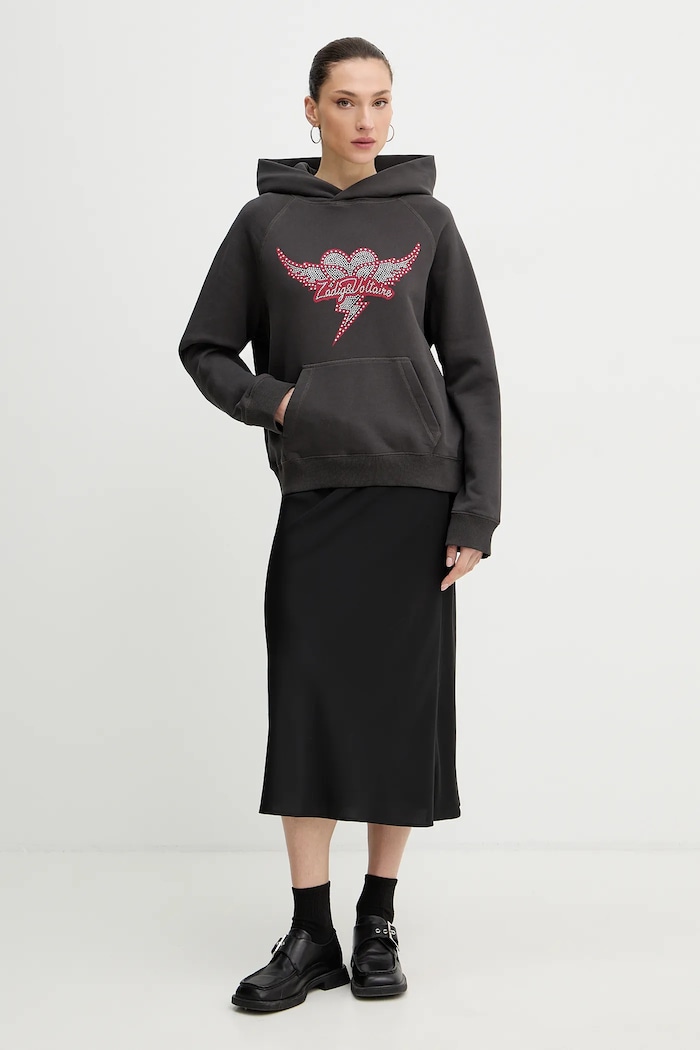 ZADIG&VOLTAIRE bluza bawełniana JWSS01688 szary SS26