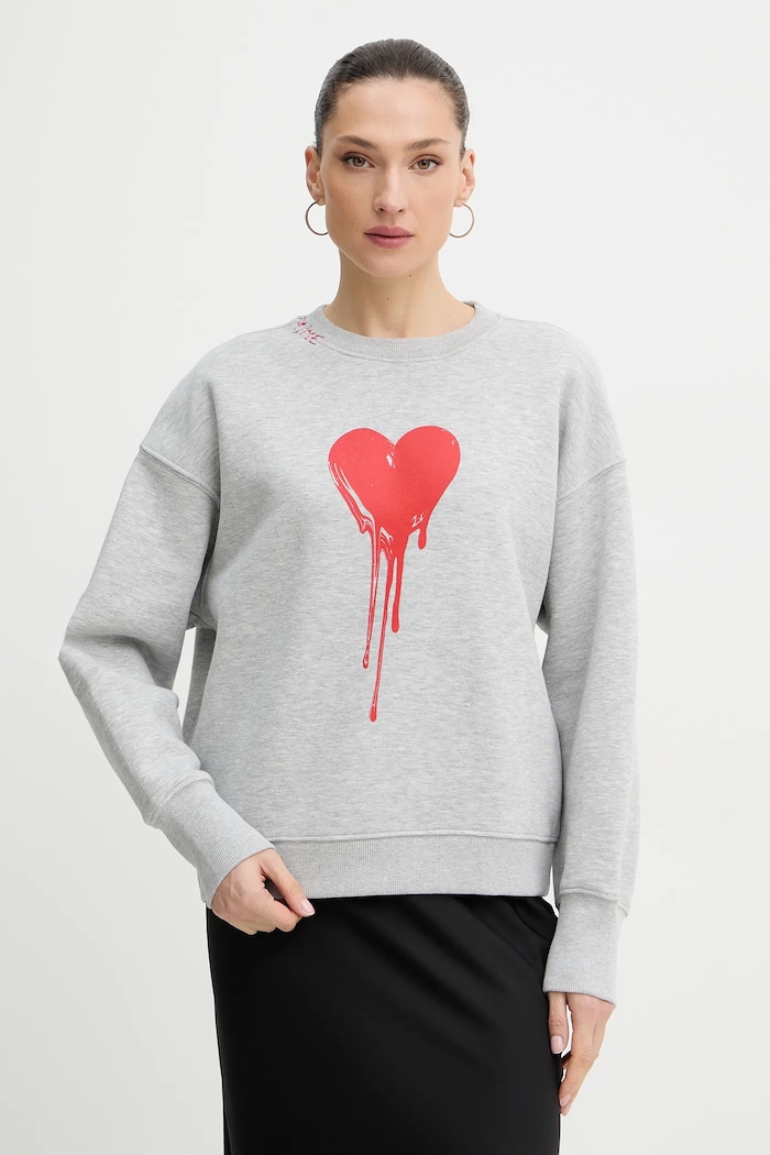 Dukserica ZADIG&VOLTAIRE bez kapuljače siva JWSS00576