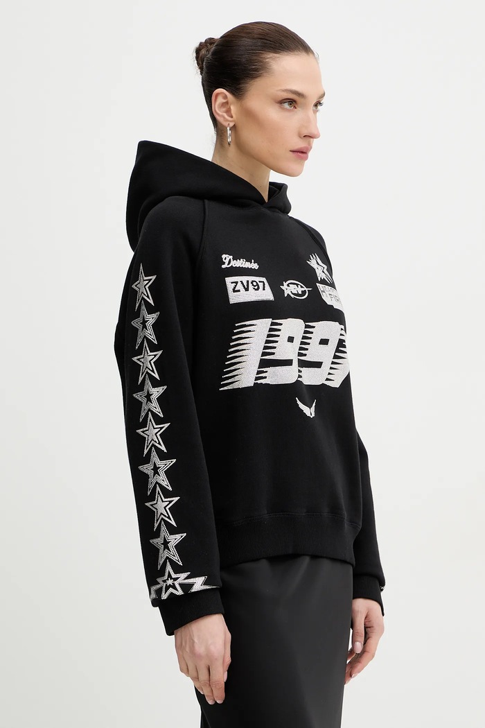 Pamučna dukserica ZADIG&VOLTAIRE crna JWSS01675