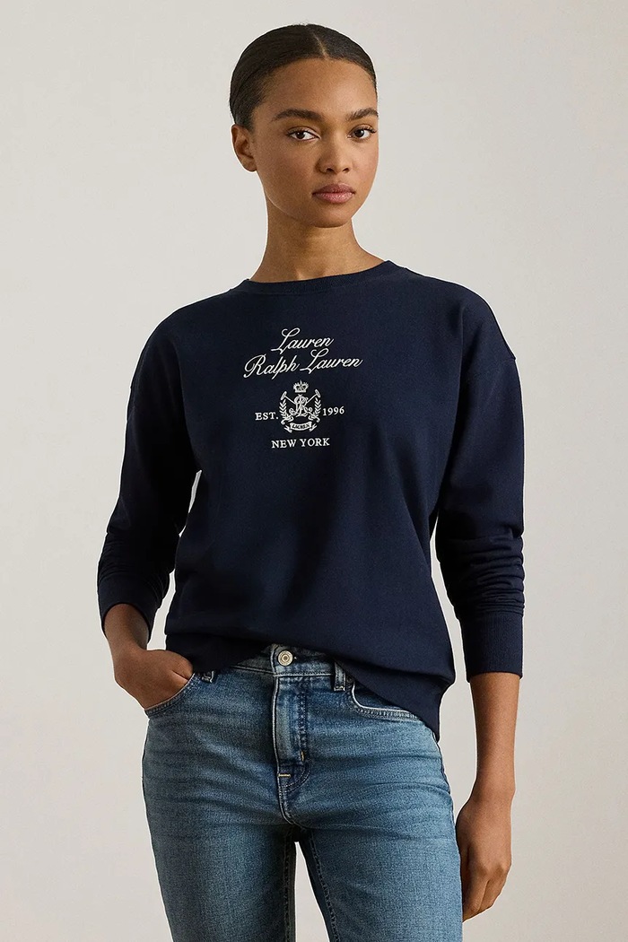 Mikina Lauren Ralph Lauren bez kapuce námořnická modř 200P03726