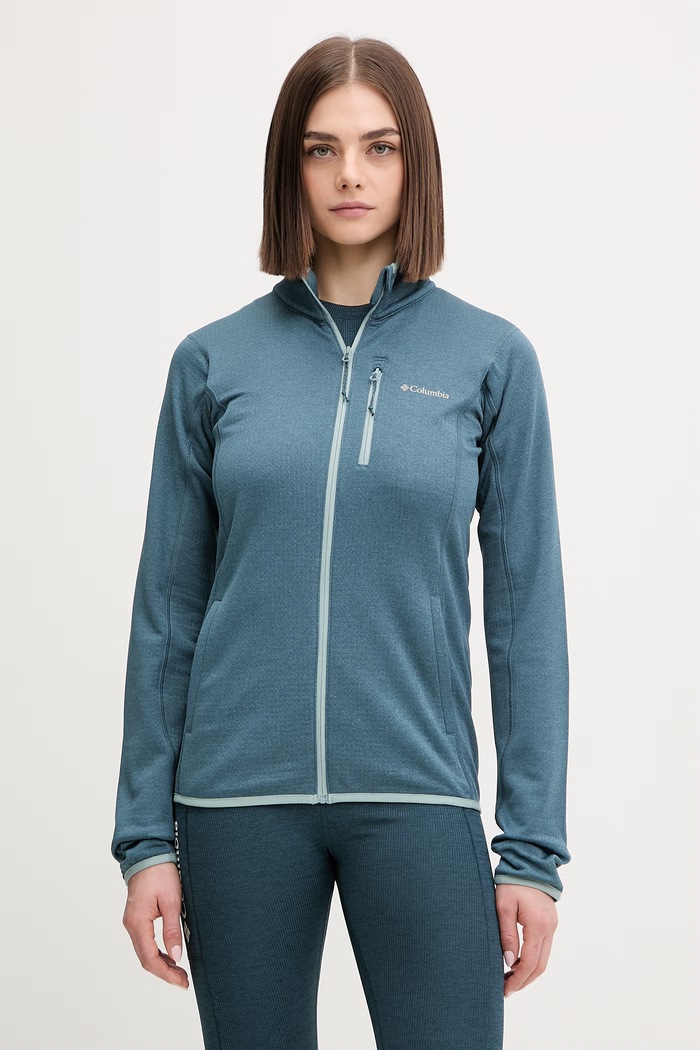 Outdoorová mikina Columbia Essential Hike potlač tyrkysová 2136233