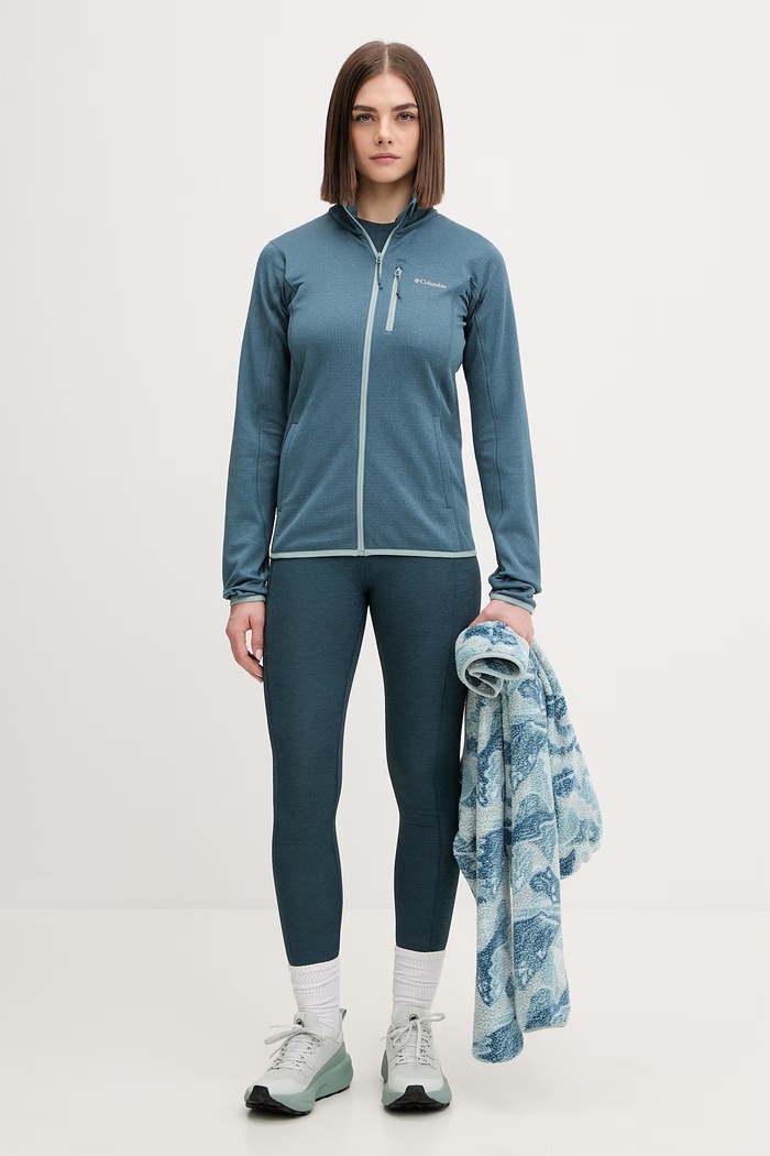Outdoorová mikina Columbia Essential Hike 2136233 tyrkysová SS26