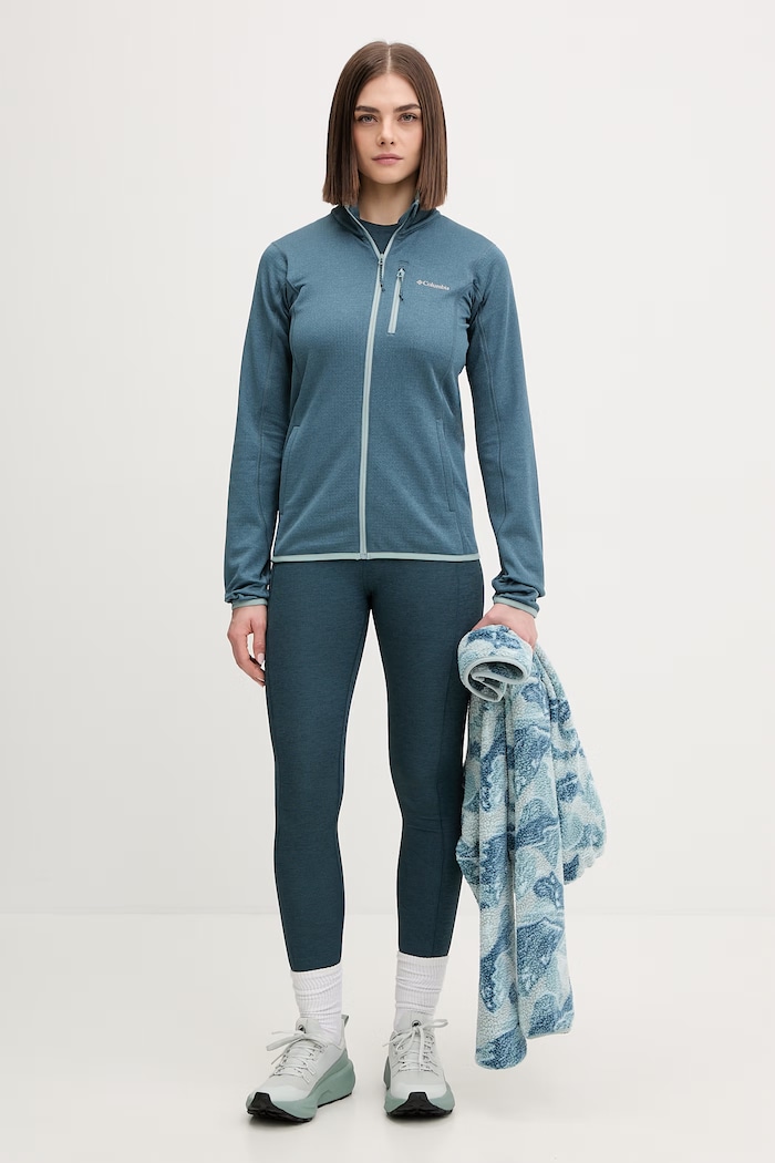 Outdoorová mikina Columbia Essential Hike 2136233 tyrkysová SS26