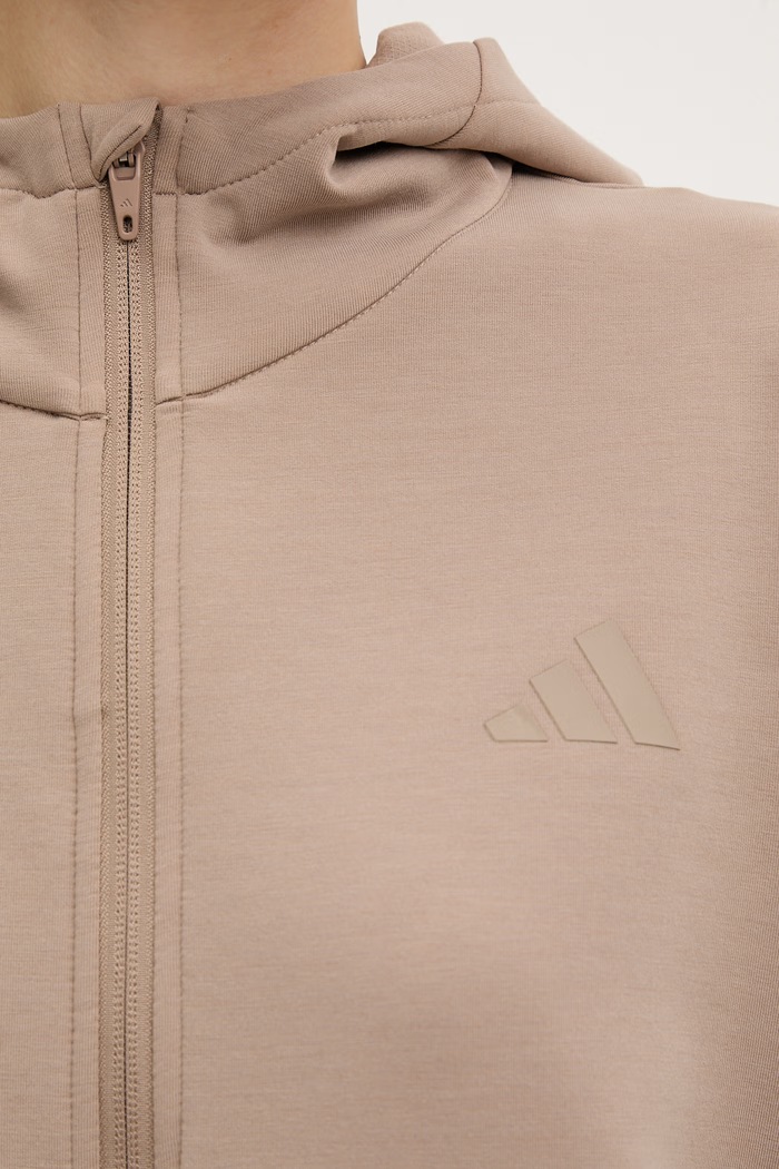 Športová mikina adidas Performance D4T JX7311 hnedá