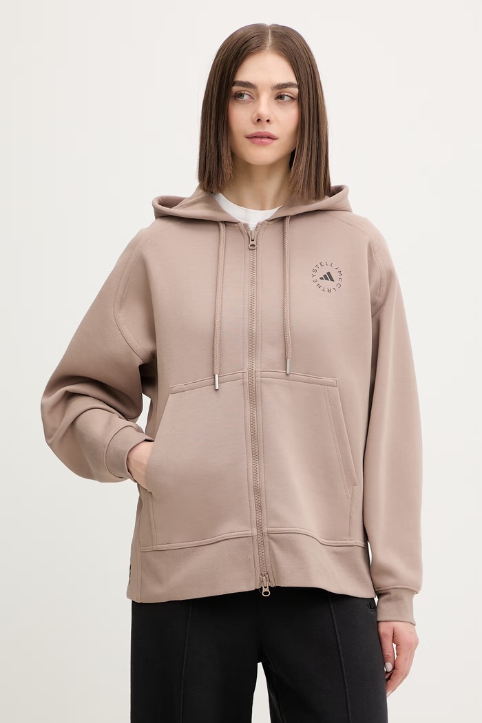 adidas by Stella McCartney ženski pulover s kapuco rjava JZ0652