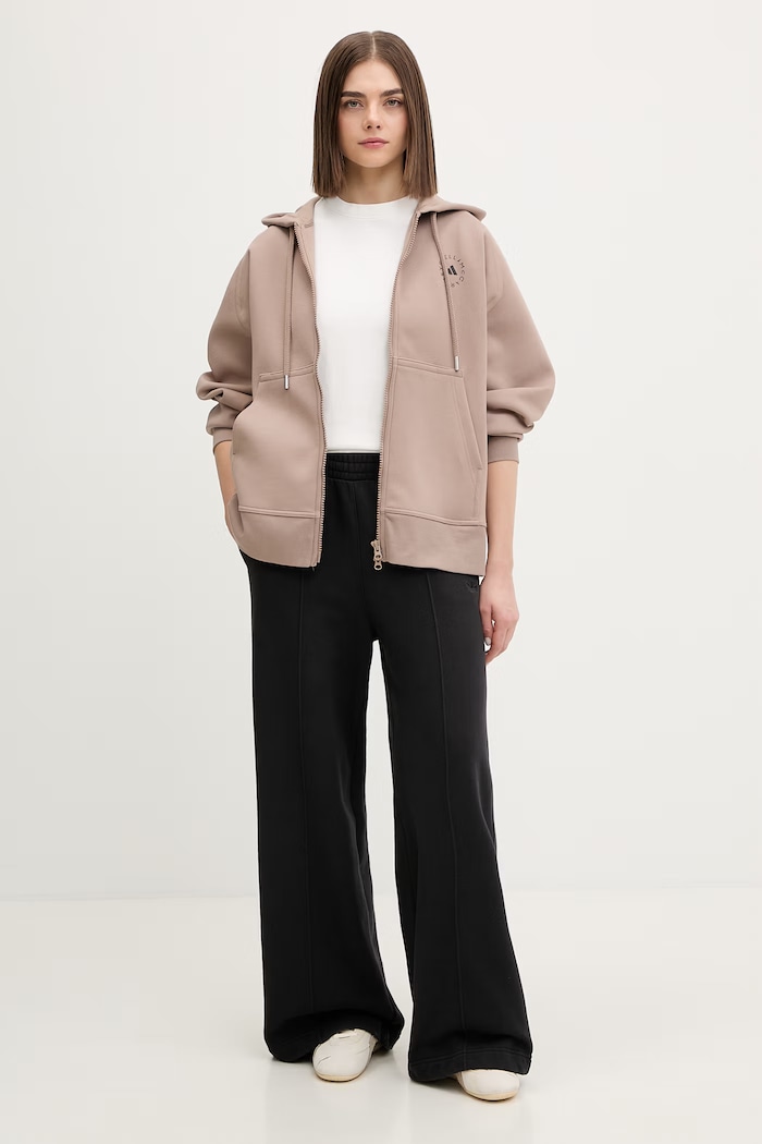 adidas by Stella McCartney ženski pulover s kapuco JZ0652 rjava SS26