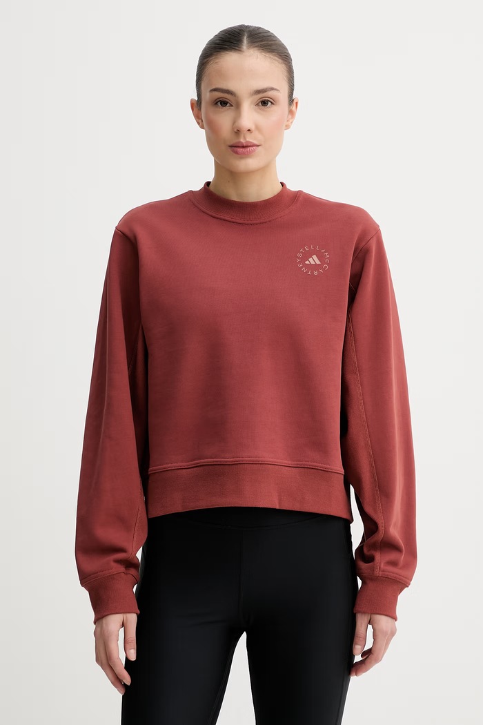 adidas by Stella McCartney обикновен женски памучен суичър кафяв JZ0671