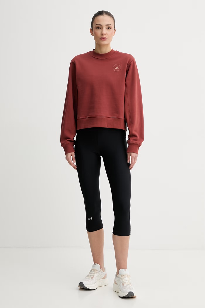 adidas by Stella McCartney обикновен женски памучен суичър JZ0671 кафяв SS26