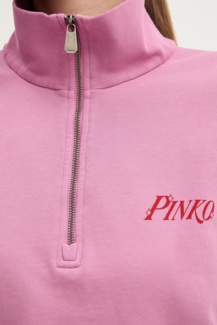 Βαμβακερή μπλούζα Pinko 106360.A34U ροζ