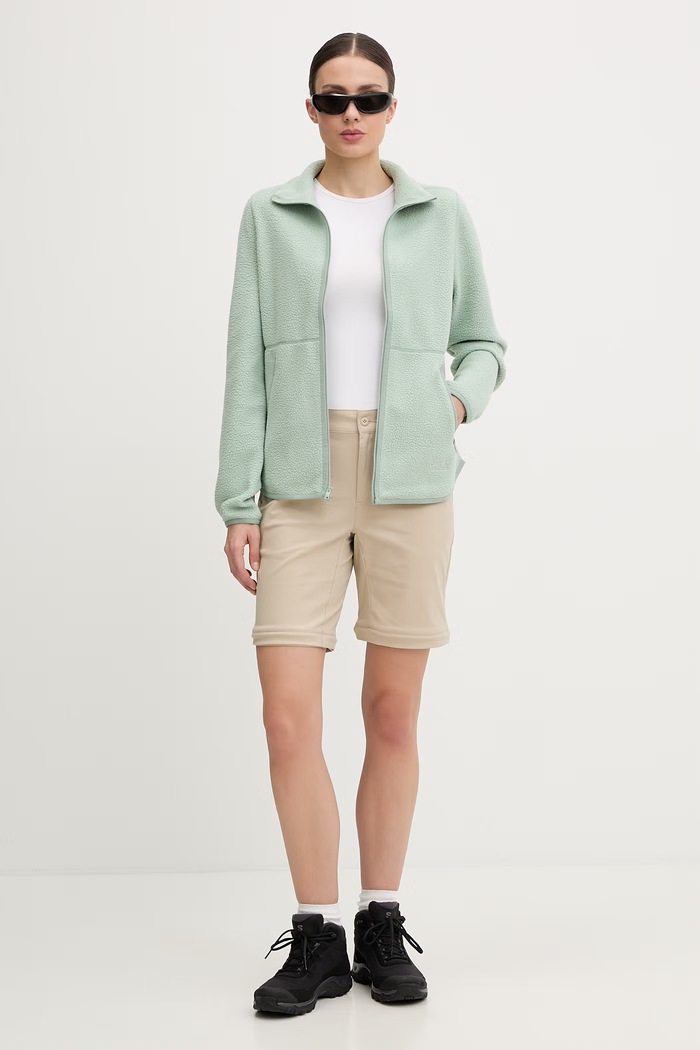 Jack Wolfskin dámska flísová mikina na zips Lite Curl A65751 zelená SS26