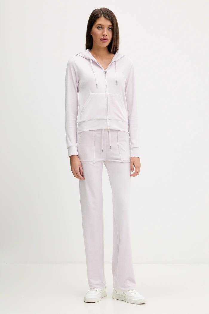 Velurová mikina Juicy Couture JCAP176.973 fialová SS26