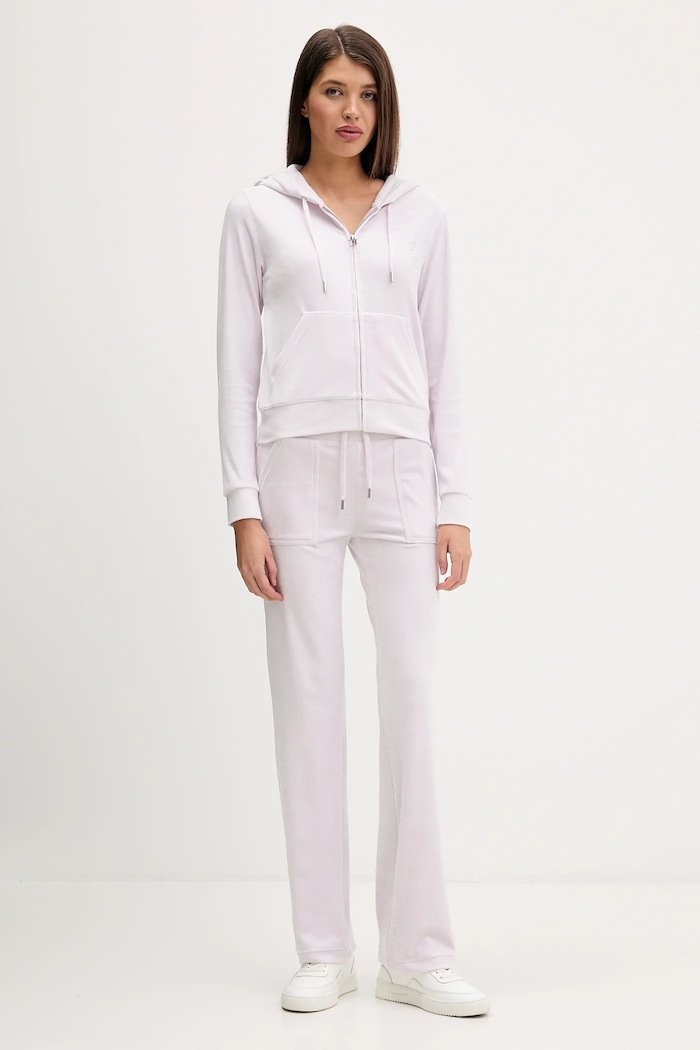 Velurová mikina Juicy Couture JCAP176.973 fialová SS26