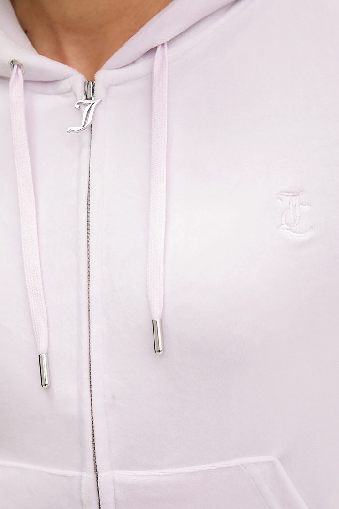 Velurová mikina Juicy Couture JCAP176.973 fialová