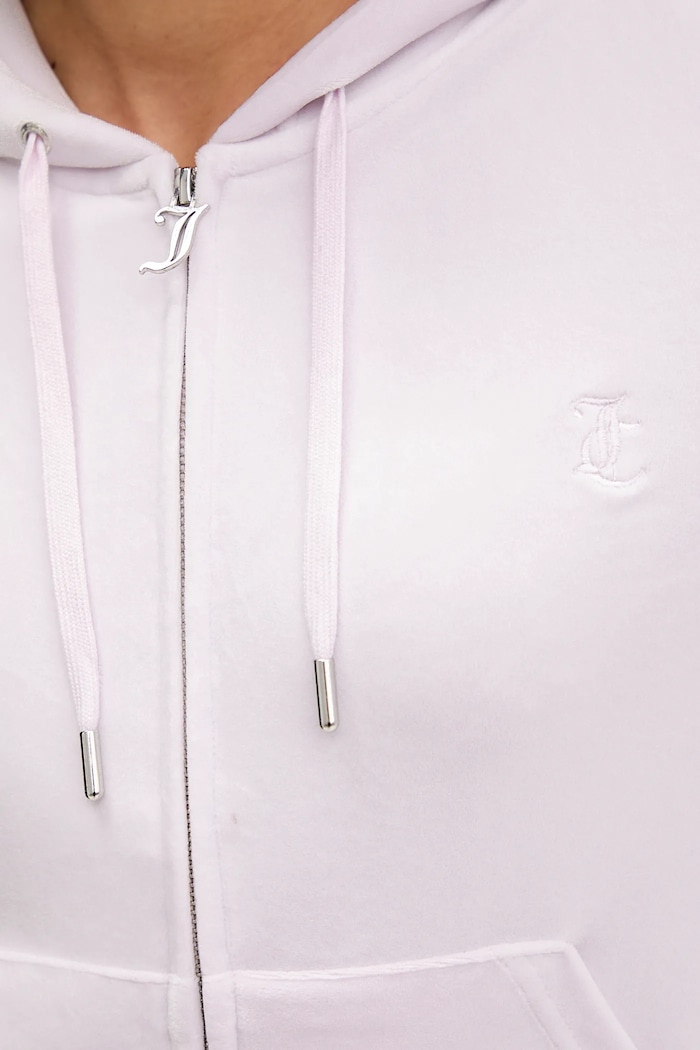 Velurová mikina Juicy Couture JCAP176.973 fialová