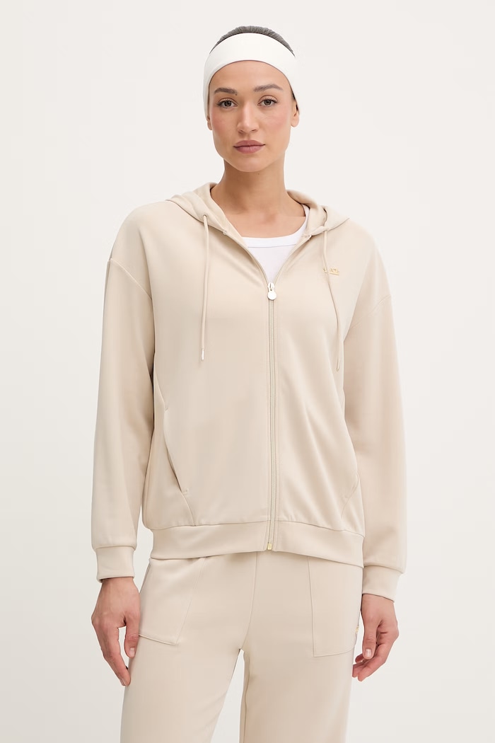 EA7 Emporio Armani mikina dámska z modalu béžová AF12643.7W000192