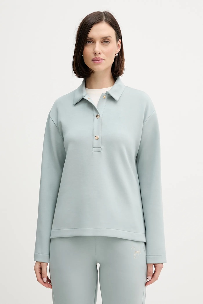 Joop! bluza z elastanem turkusowy 30100420