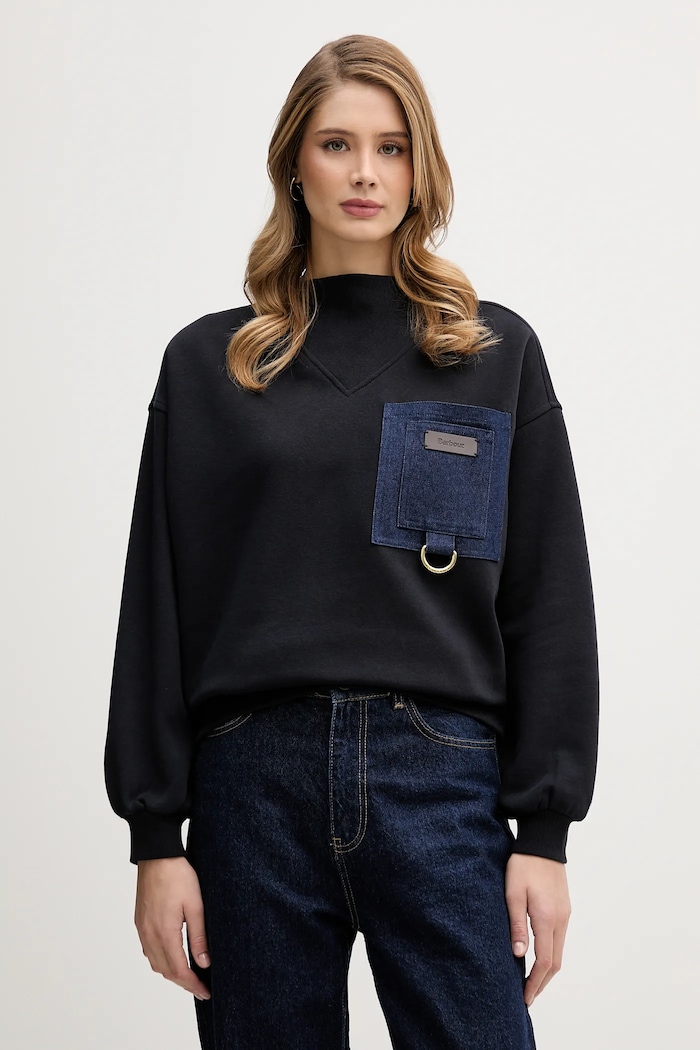 Суичър Barbour Saima изчистен тъмносин LOL0664