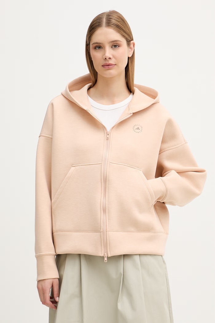 adidas by Stella McCartney mikina na zips s kapucňou dámska ružová KC2022