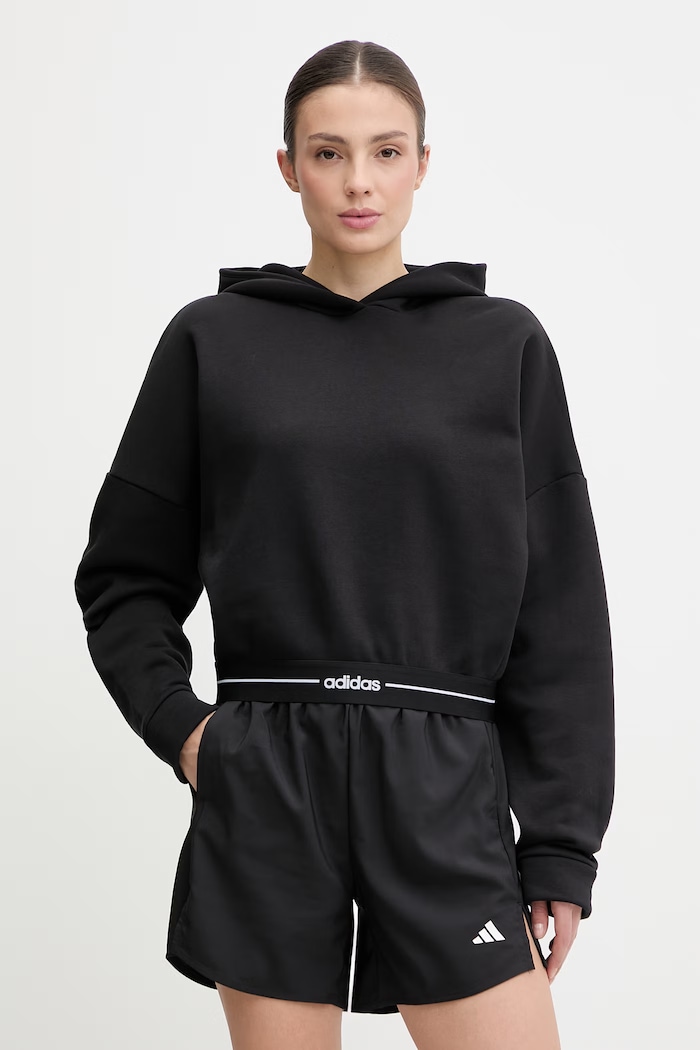 Φούτερ προπόνησης adidas Performance με κουκούλα μαύρο KC7664