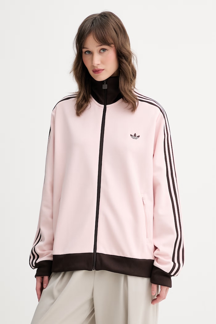 adidas Originals Суичър с цип дамски с памук розов KC6854