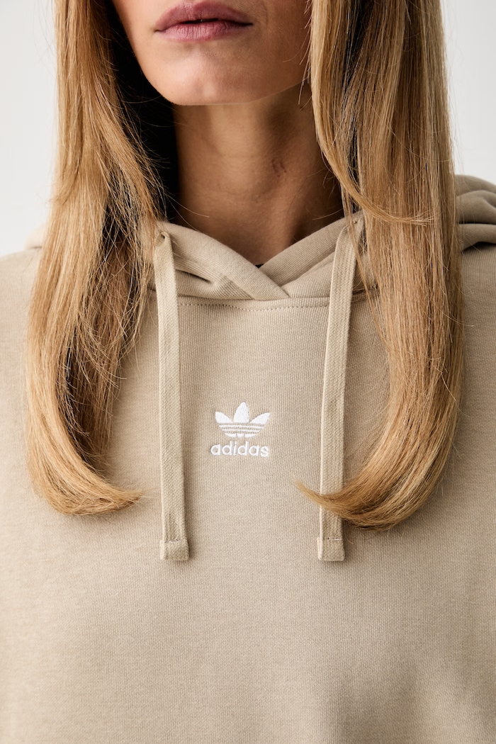 adidas Originals pulover s kapuco ženski z bombažem KC9108 bež