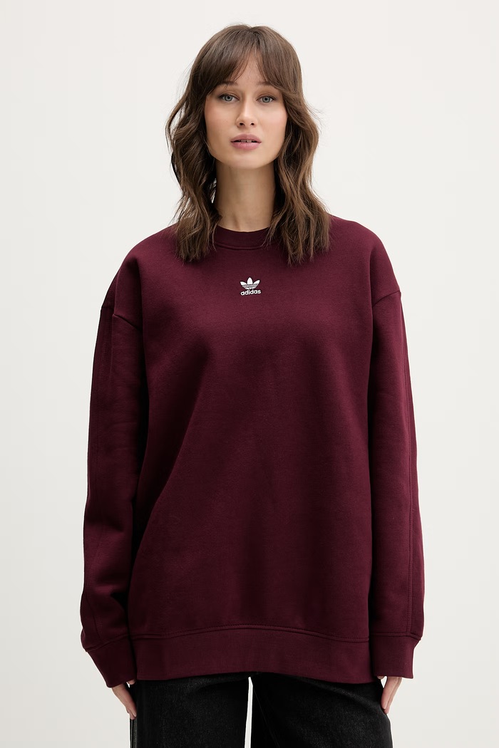 adidas Originals bluză uni burgundia KC9124